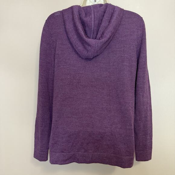 LINKS Baby Alpaca Fashions Hooded Sweater-Purple-Medium-NEW W/TAG, Made In PERU - Picture 6 of 7